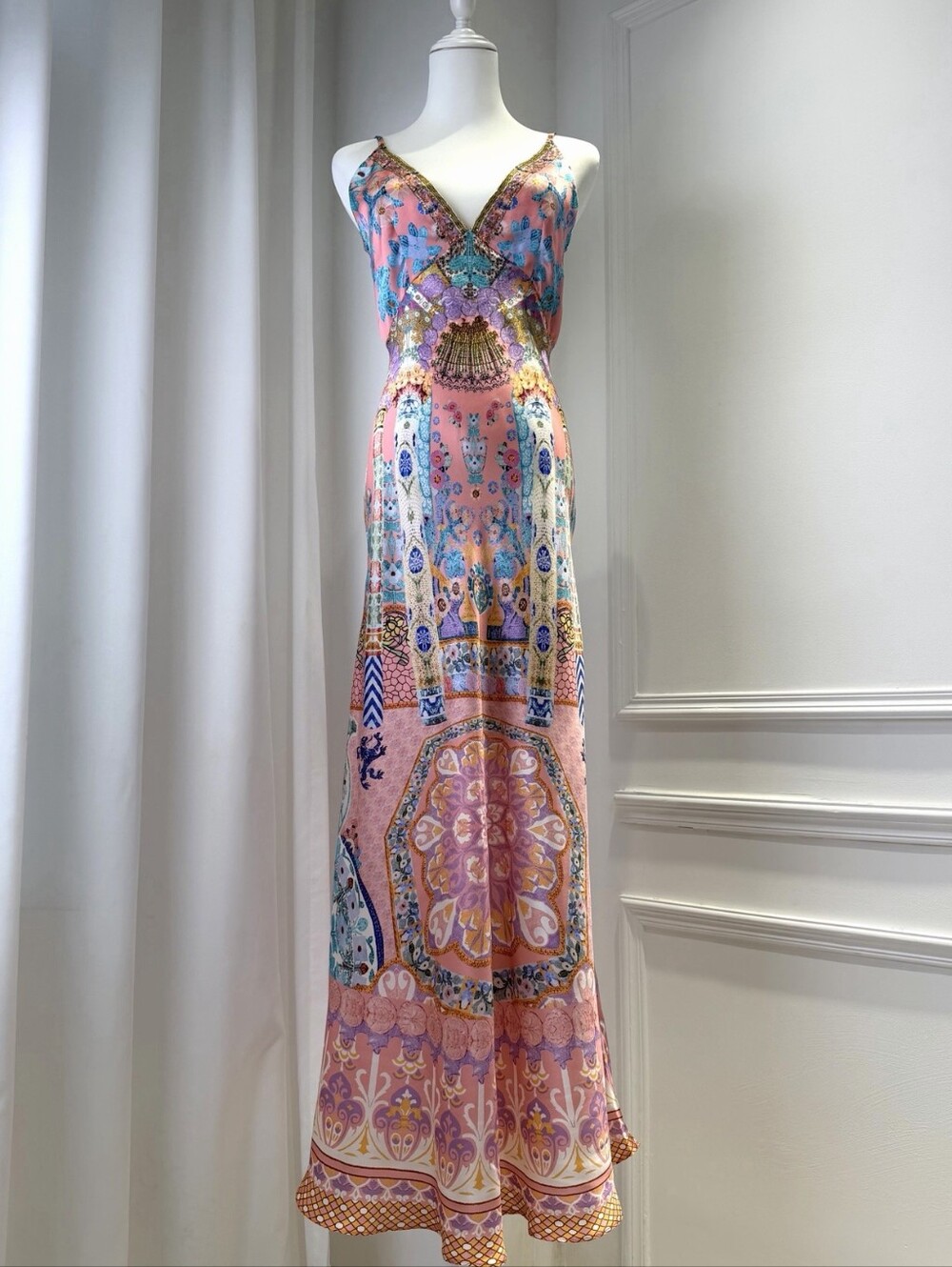 CAMILLA Printed silk-satin maxi dress - Picture 7 of 14